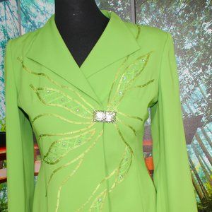RHINESTONE COCKTAIL CHURCH SUIT GREEN 12